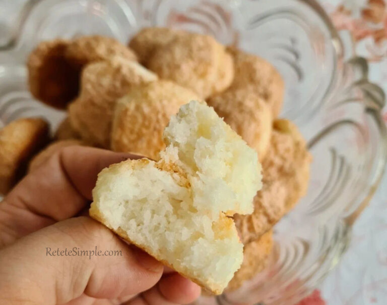 Biscuiti macarons cu nuca de cocos