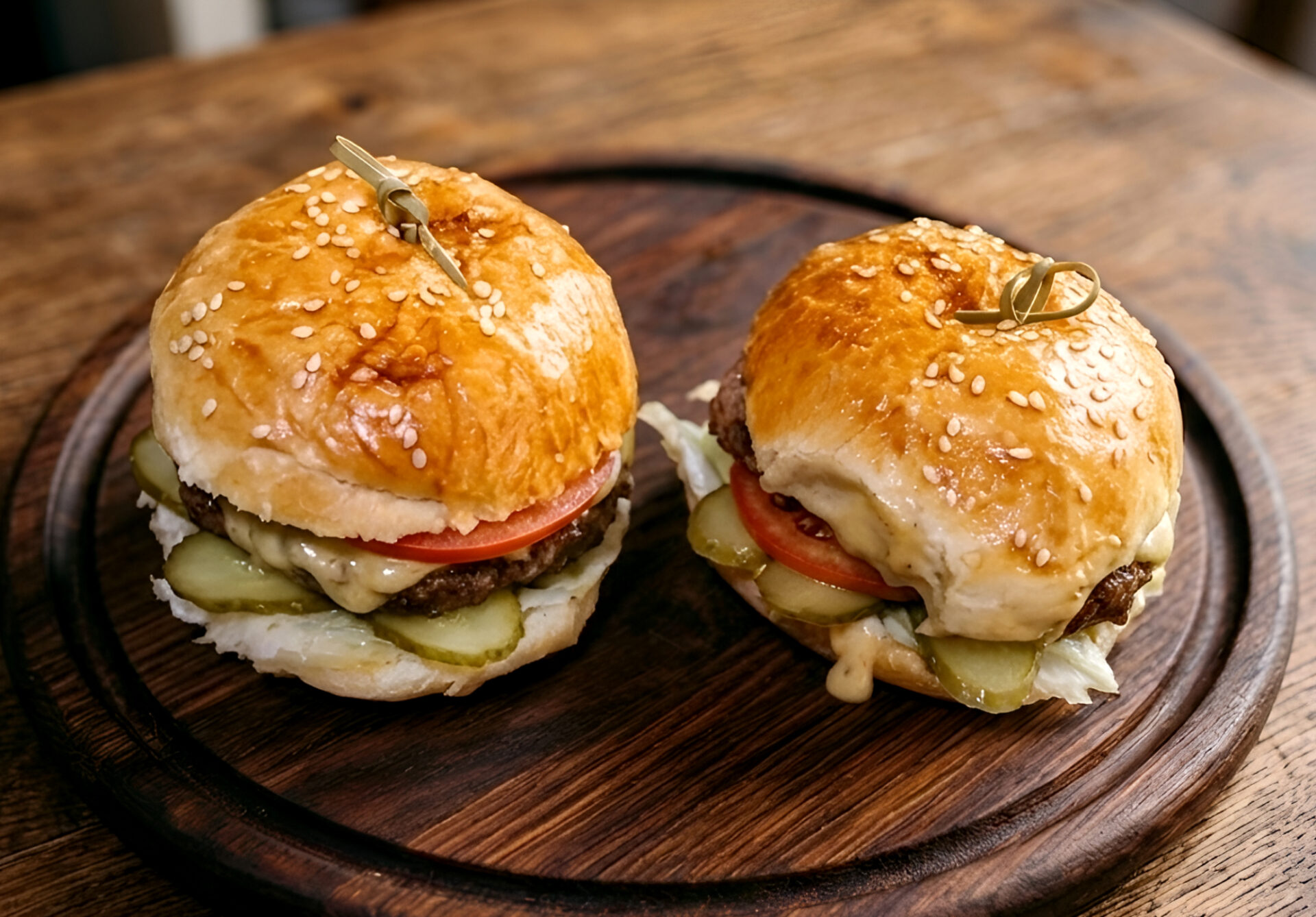 Hamburger de casa cu chiftele de vita poza