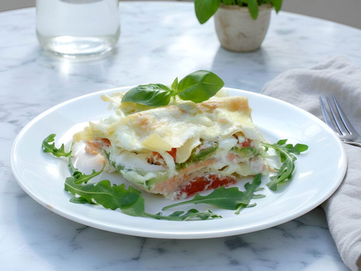 Lasagna cu somon poza