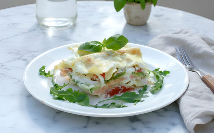 Lasagna cu somon poza