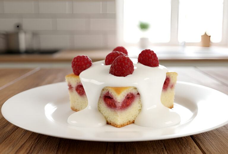 Prajitura de branza de vaci cu zmeura