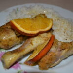 Pulpe de pui cu portocale la cuptor