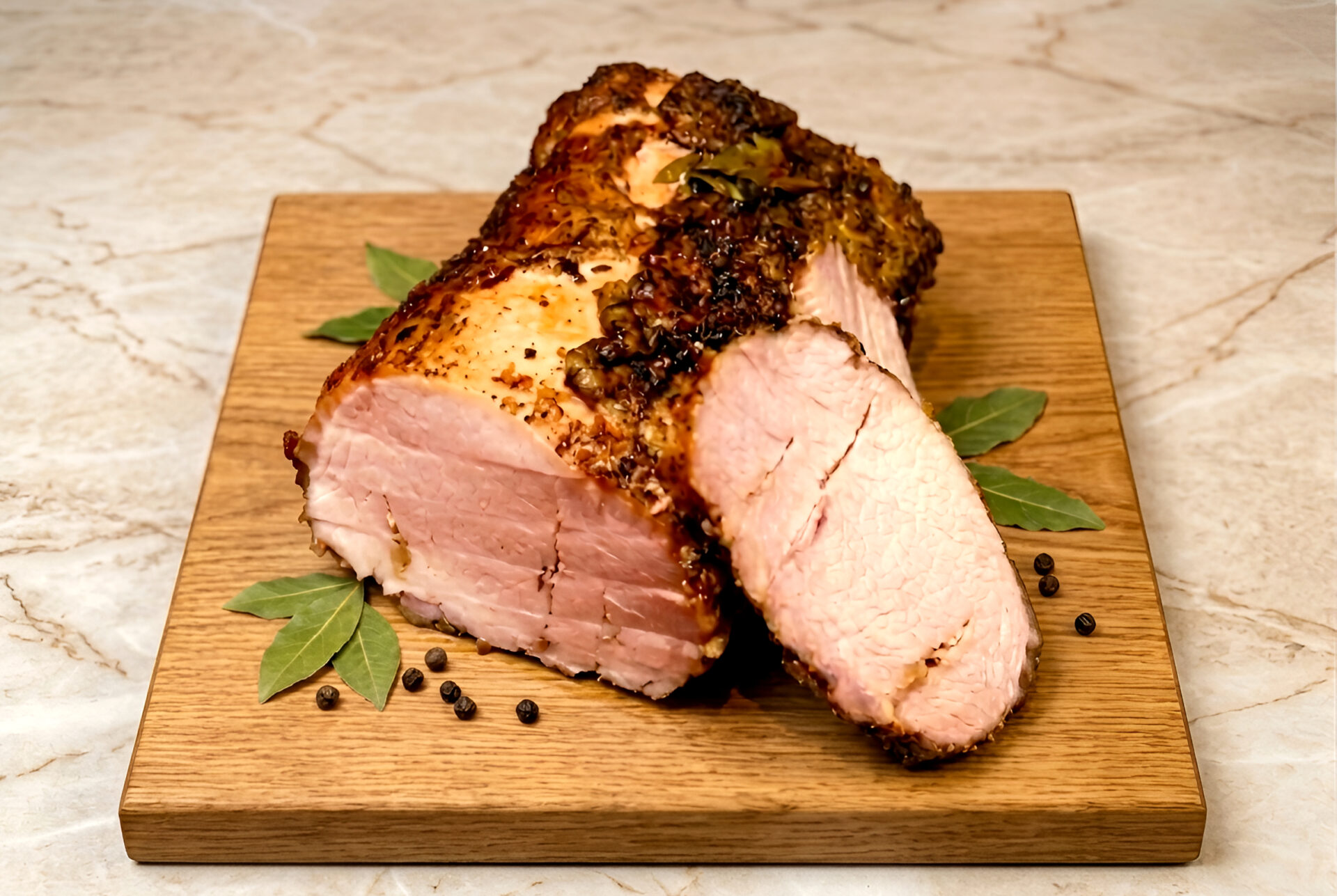 Sunca de porc cu usturoi poza