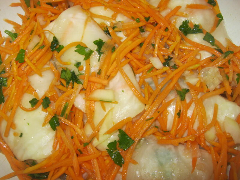 Înfășurați o lingură de morcovi