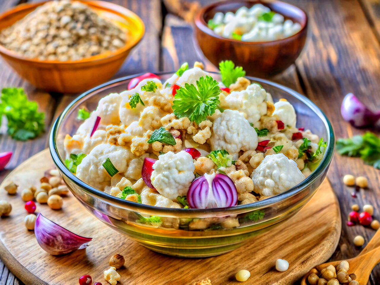 Salată de conopidă cu nuci și usturoi image