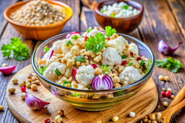 Salată de conopidă cu nuci și usturoi