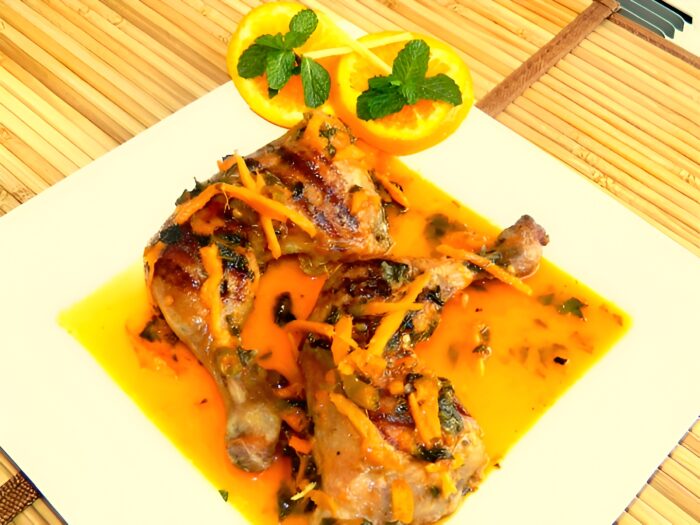 Pui cu portocale si miere la cuptor poza