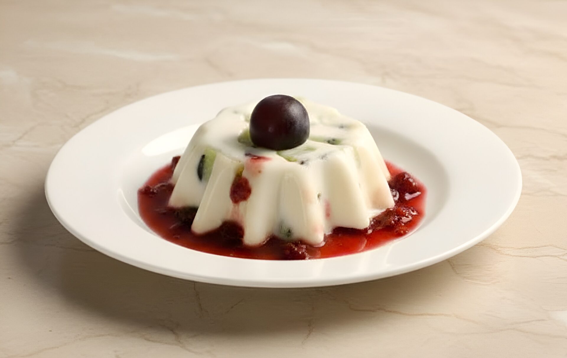 Panna cotta cu fructe poza