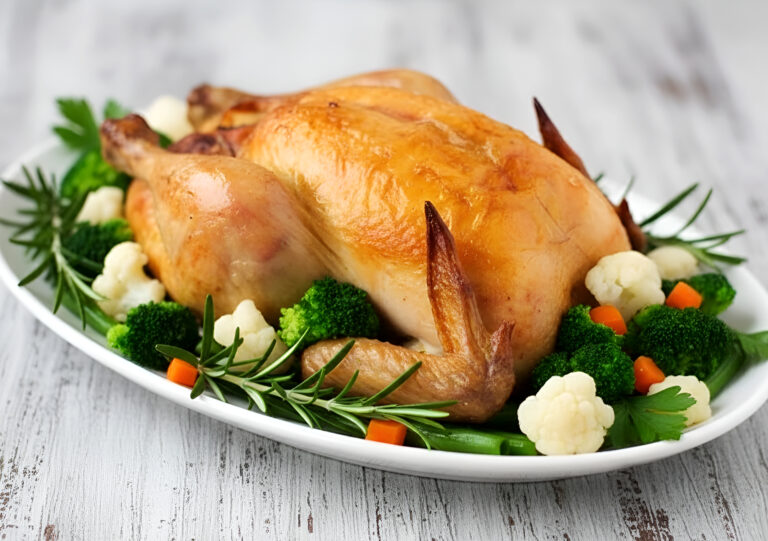 Pui la cuptor cu lamaie si usturoi