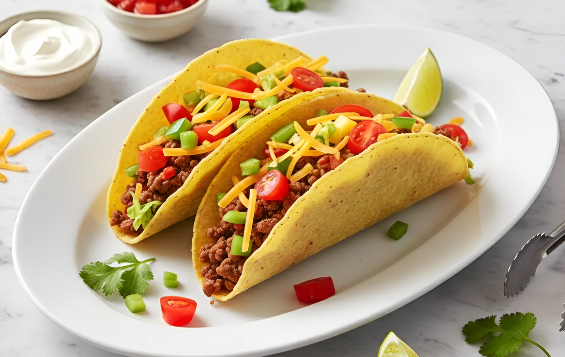 Tacos mexican cu carne, legume si cascaval poza