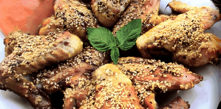 Aripioare de pui cu seminte de susan la cuptor