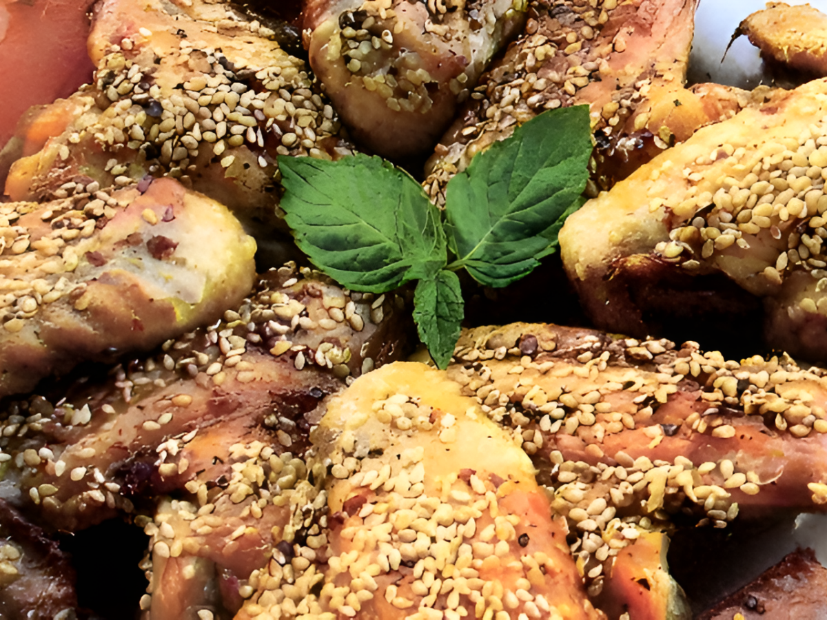 Aripioare de pui cu seminte de susan la cuptor poza