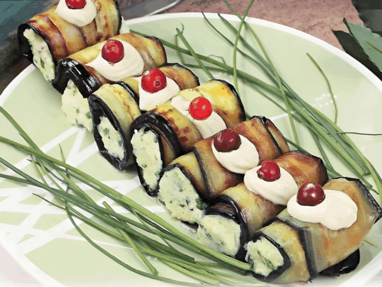 Rulouri de vinete umplute