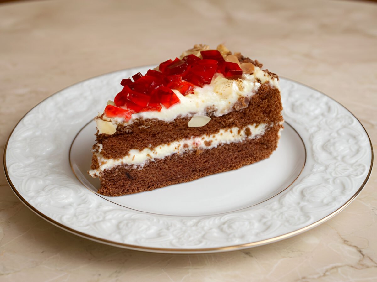 Tort de ciocolata cu visine poza