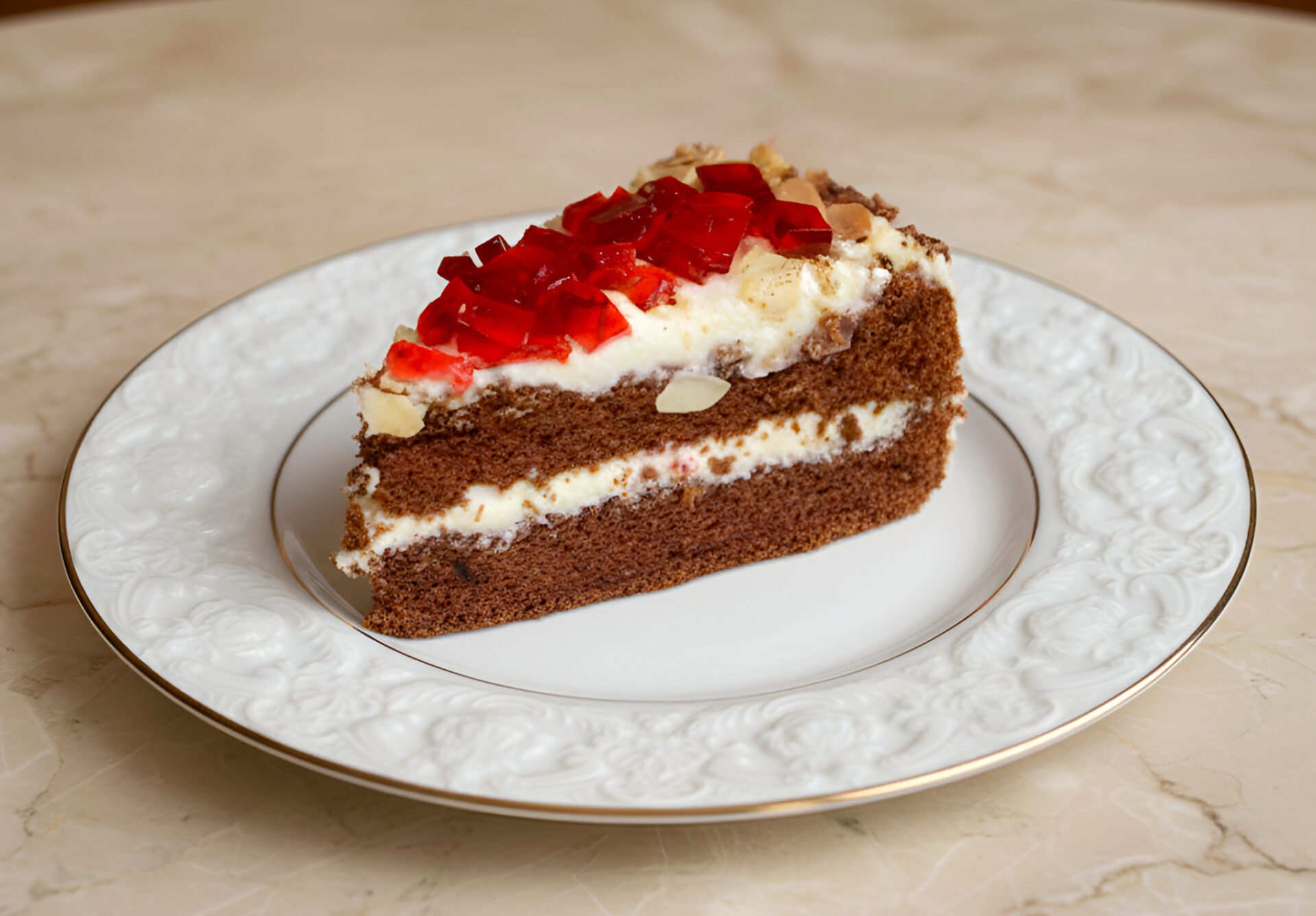 Tort de ciocolata cu visine poza