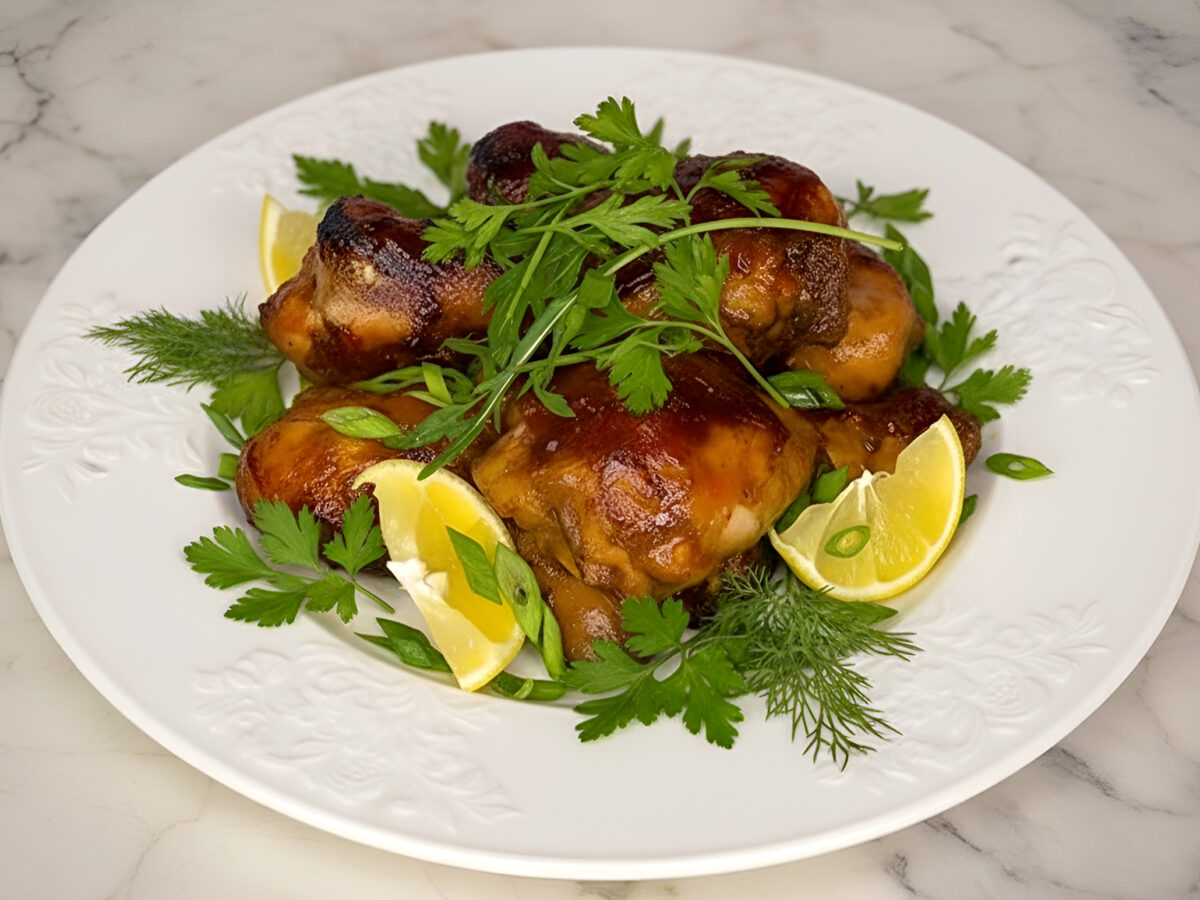 Pulpe de pui marinate in sos BBQ poza