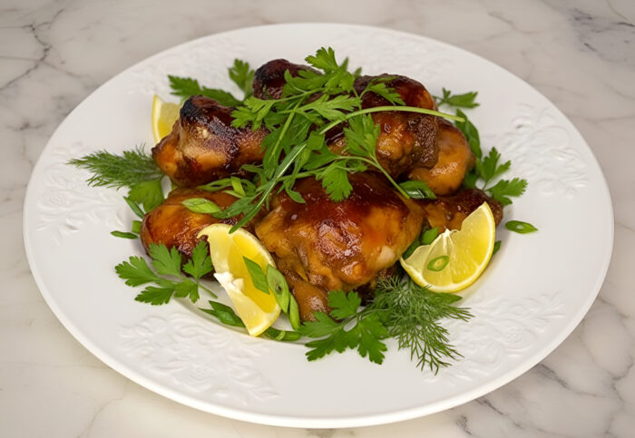 Pulpe de pui marinate in sos BBQ poza