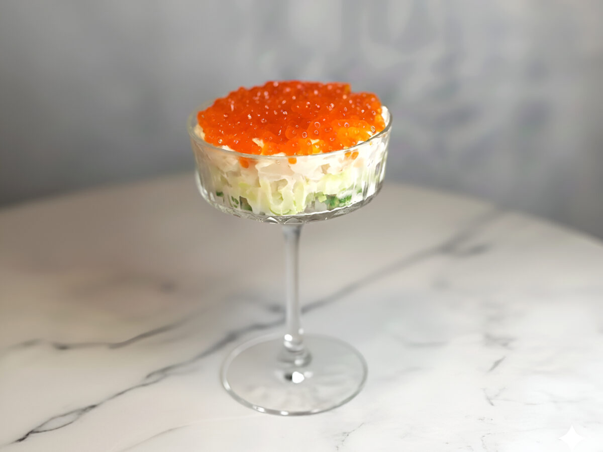 Salata cu creveti si caviar rosu poza