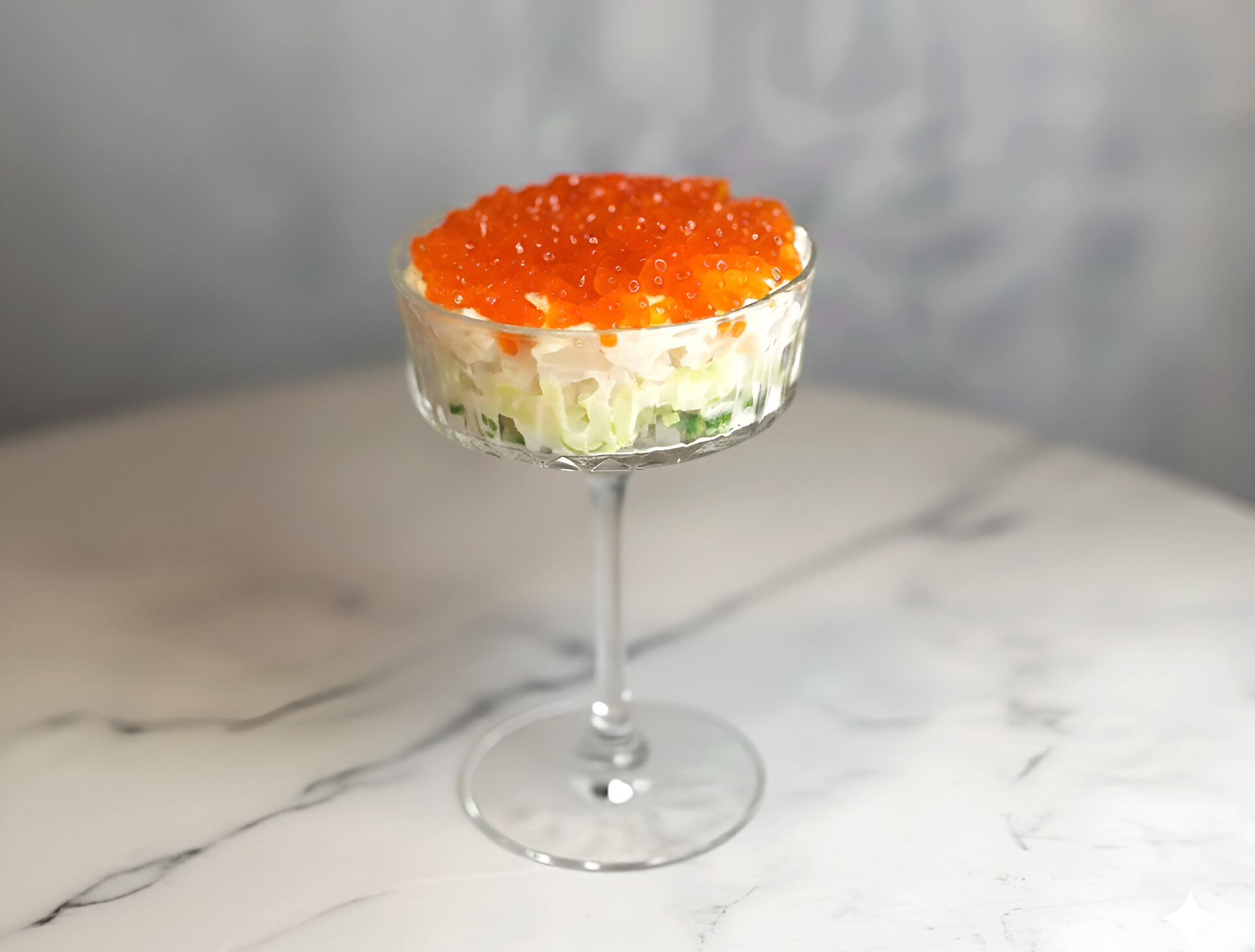 Salata cu creveti si caviar rosu poza