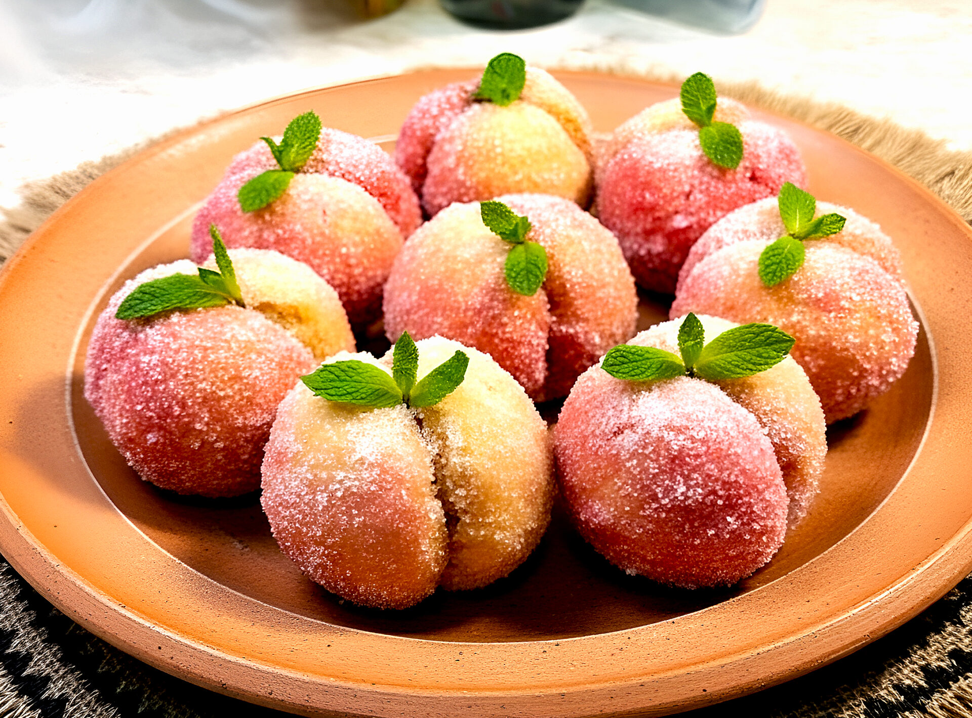 Piersici umplute cu lapte condensat si nuci poza