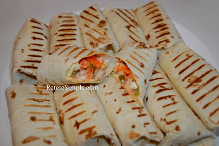 Shaorma din tortilla cu pui si legume