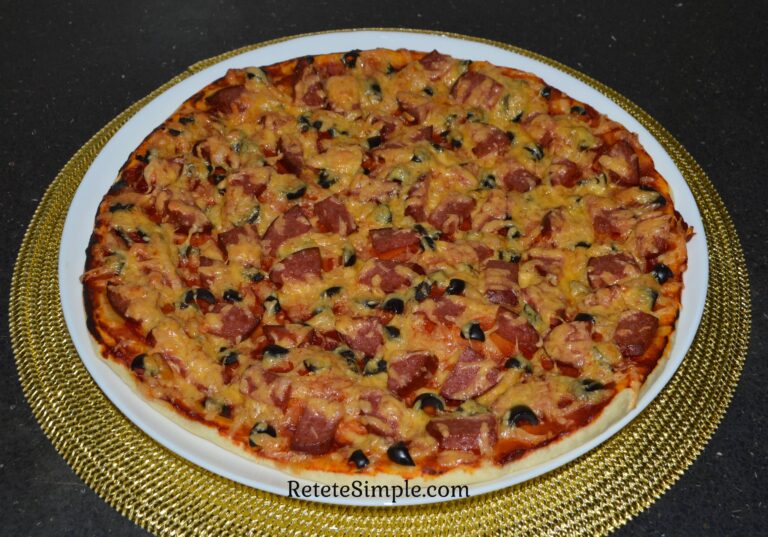 Pizza rapida cu aluat fara drojdie