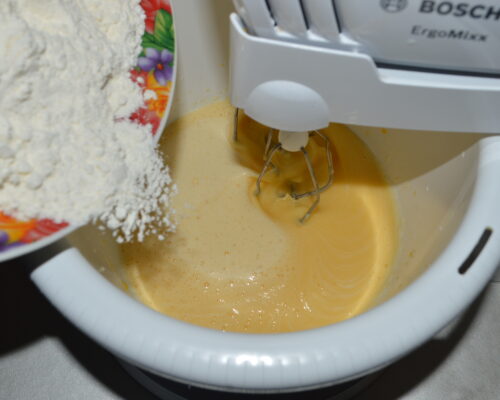 Then pour into the mixture