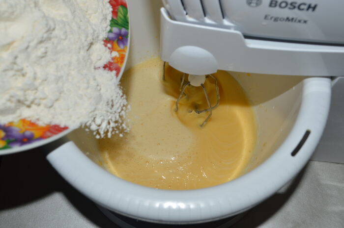 Then pour into the mixture