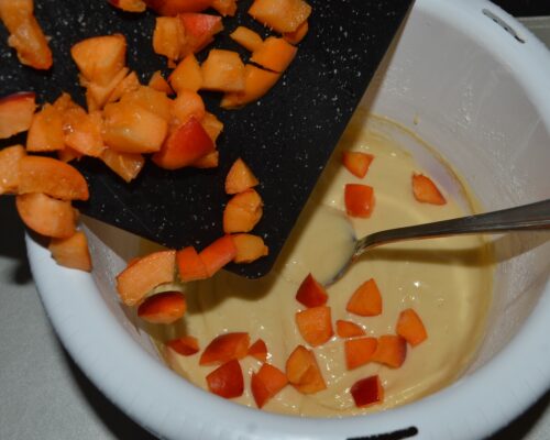 Add the chopped apricots
