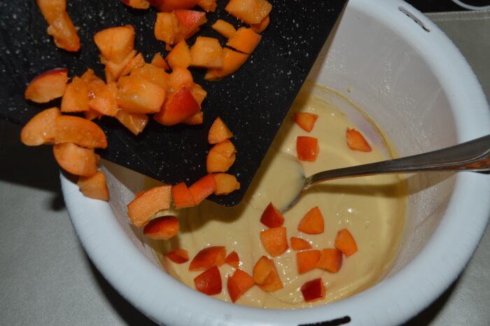 Add the chopped apricots