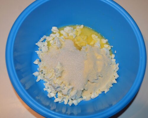 Add the melted butter