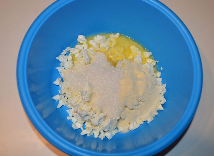 Add the melted butter