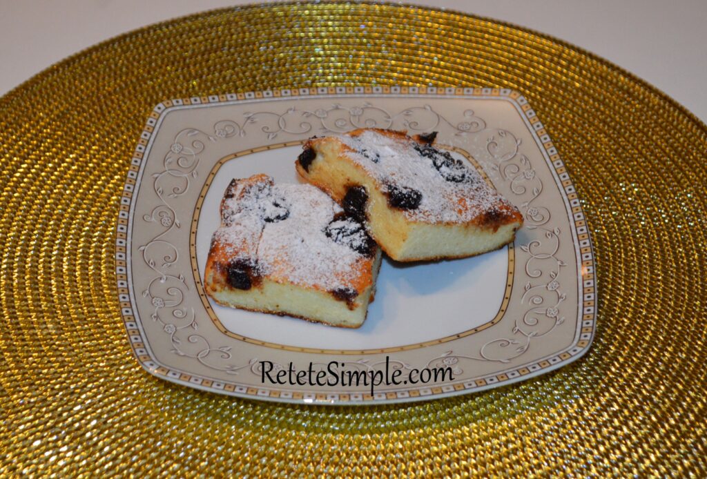 Golden baked cheese pudding fresh from oven