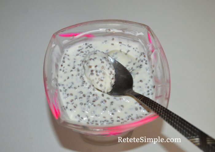 Budinca de chia cu iaurt grecesc