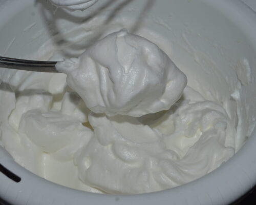 This is how the egg-white foam should look