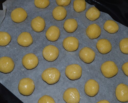 Form the dough into small balls