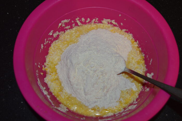 Add the flour