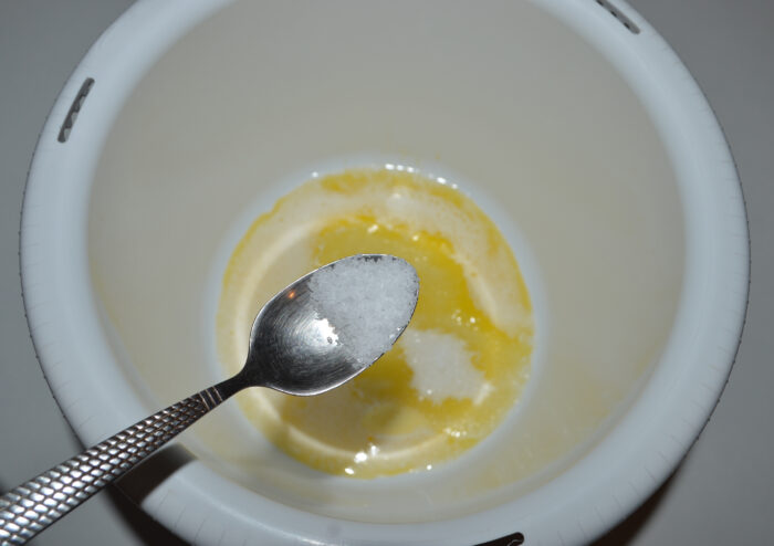 Add half a teaspoon of salt