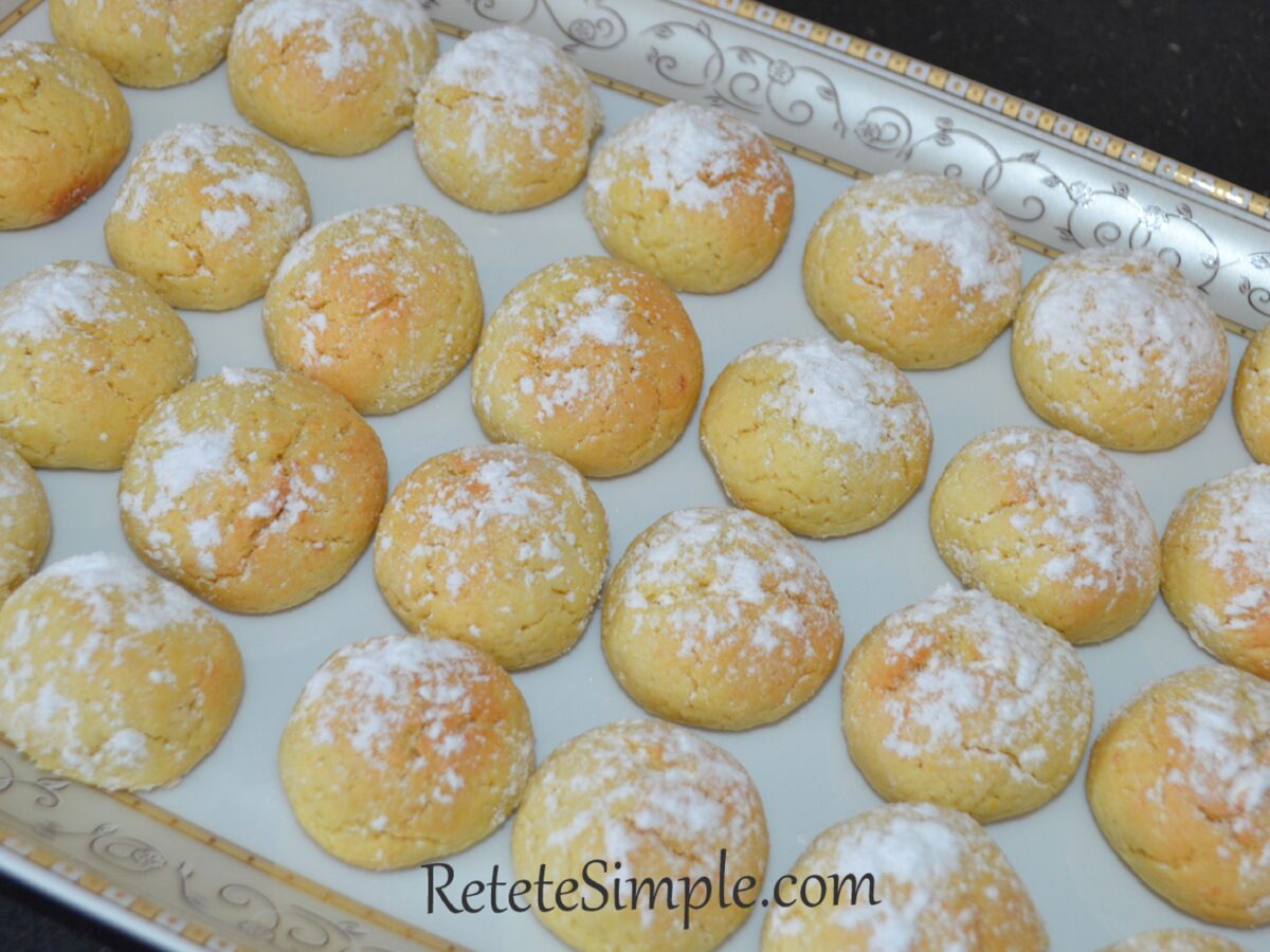 Golden coconut cookies fresh from oven
