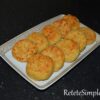 Frying cottage cheese pancakes on plate