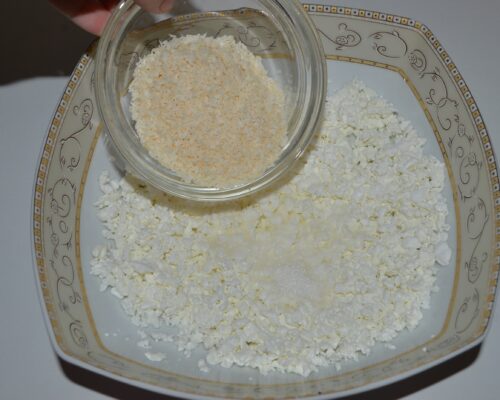 Add the grated coconut