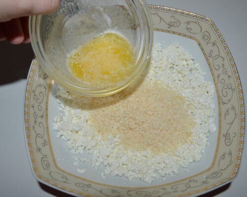Add the melted butter