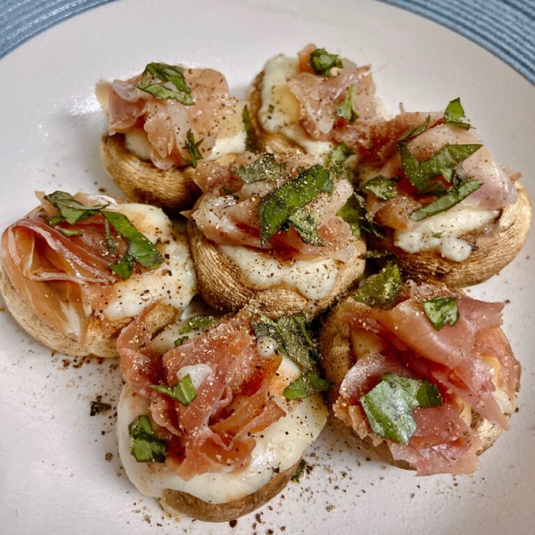 Cheesy Oven-Baked Mushroom Caps