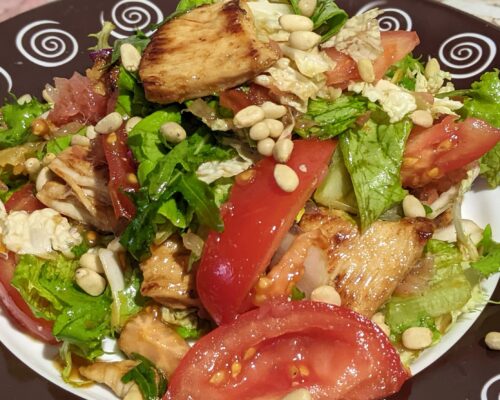 sprinkle with pine nuts