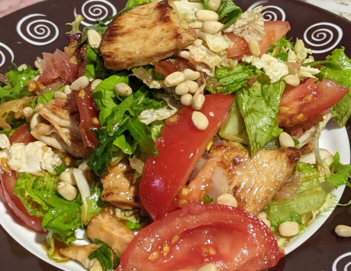 sprinkle with pine nuts