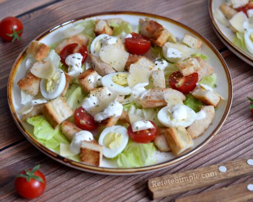 The Caesar salad's ready