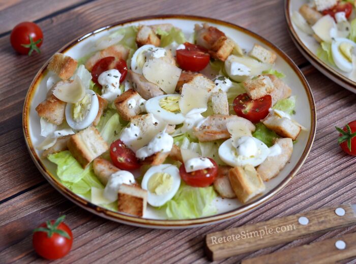 The Caesar salad's ready