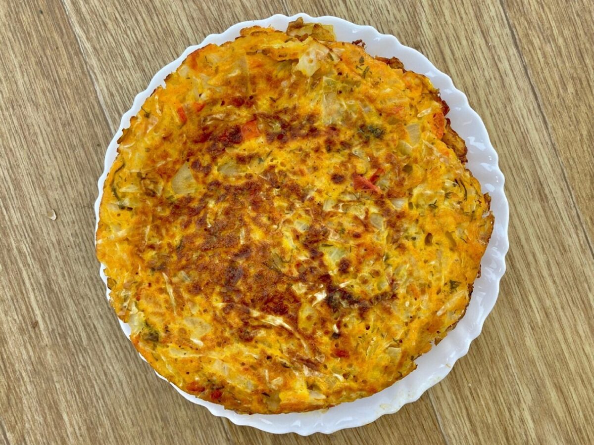 Succulent cabbage skillet casserole fresh from pan