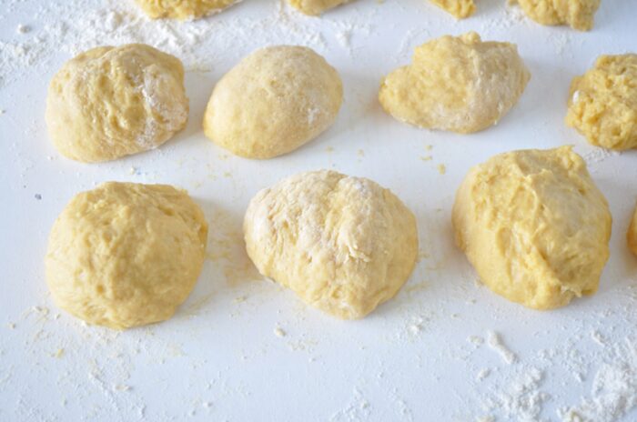 Portion the dough into pieces