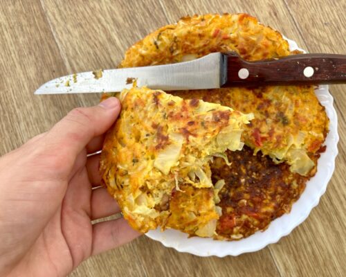 Pan‑fried cabbage casserole with crispy edges and tender center